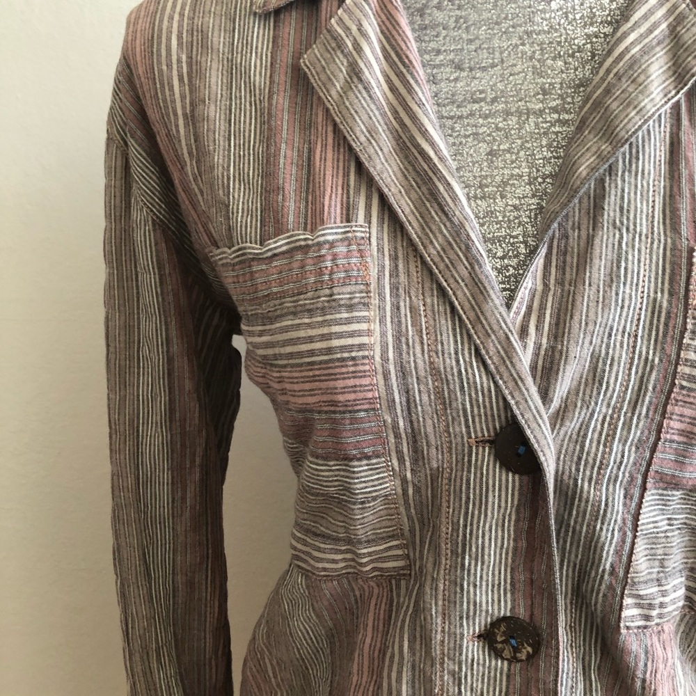 Free People Long Sleeve Multi Stripe Shirt - Picture 6 of 8